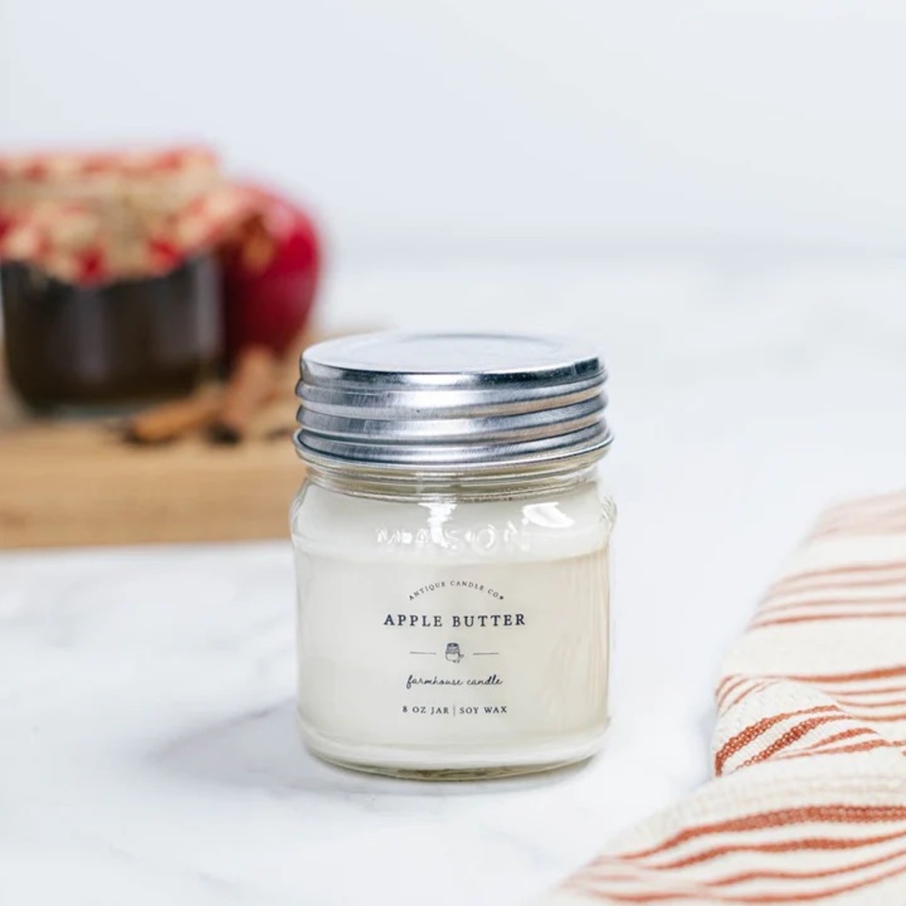 Antique Candle Co. - Apple Butter - 8 oz. Jar candle. Soy wax.